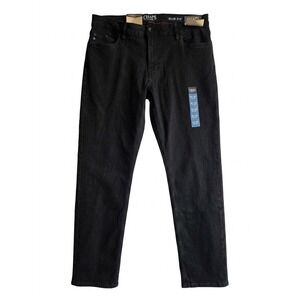 Chaps Mens Slim Fit Jeans Jet Black Stretch Denim Pants 34x32 CM16JN987